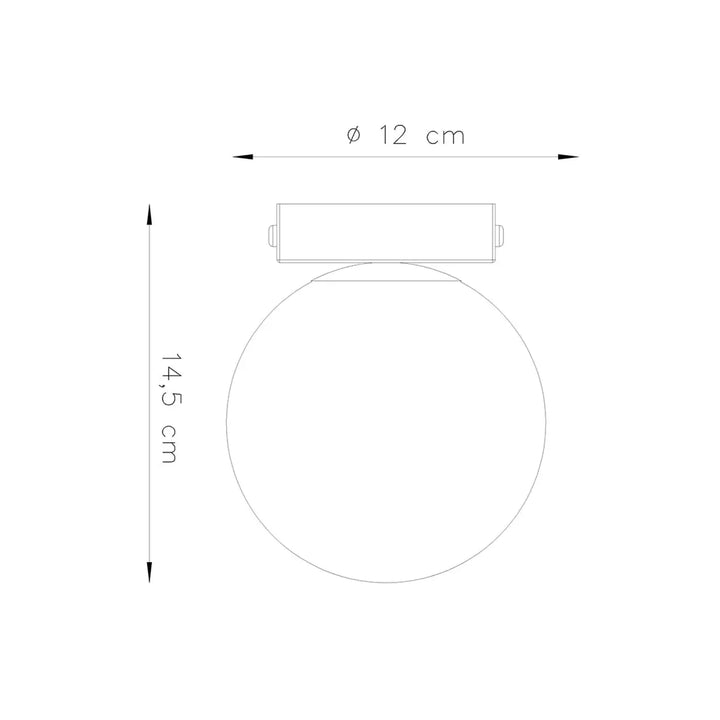 Luminaire plafonnier yoli 1 blanc avec plafon yoli circulaire 12 cm diamètre et hauteur 14,5 cm classe à part