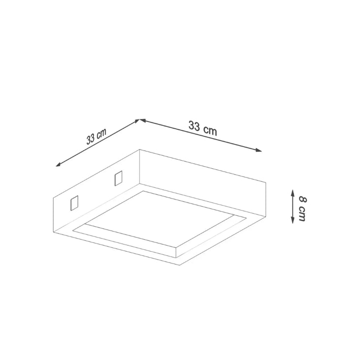 Luminaire plafonnier carré en béton moderne 33x33 cm design minimaliste idéal pour aménagements industriels et atmosphère harmonieuse