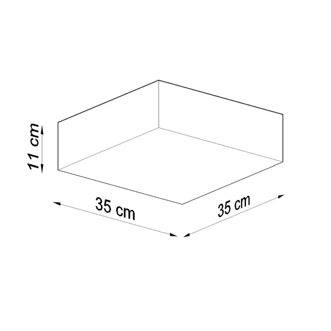 Luminaire plafonnier horus 35 blanc rectangulaire 35x35x11 cm éclairage polyvalent avec forme riche et design minimaliste