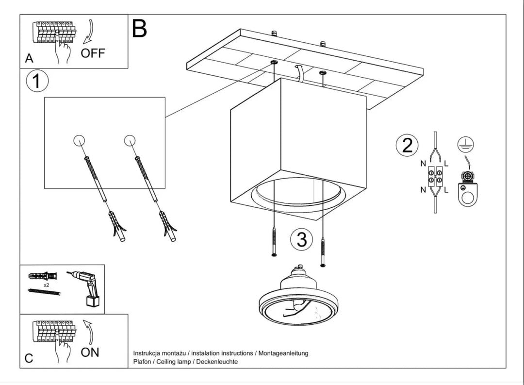 Plafonnier seida carré en céramique avec finition métallique et design minimaliste pour une atmosphère unique