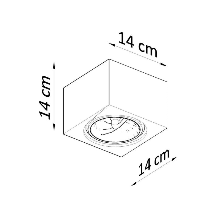 Luminaire plafonnier seida céramique 14 cm cube avec corps circulaire détaillé pour une atmosphère unique