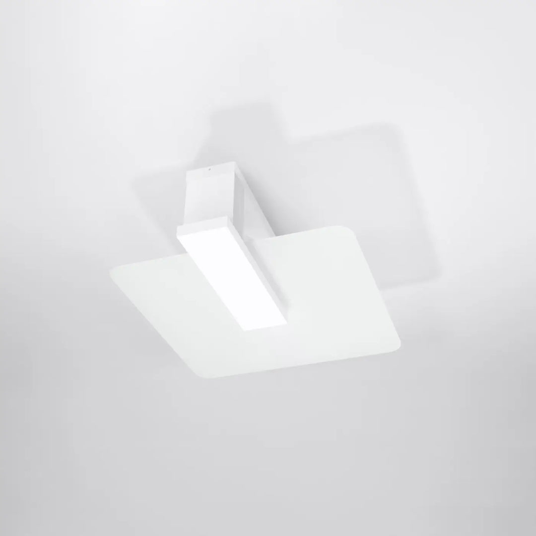 Plafonnier Lappo blanc en led rectangulaire moderne avec design minimaliste adapté aux lampes surprenantes bois suspendu