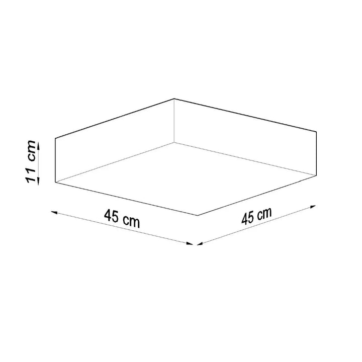Plafonnier carré horus 45 gris gris minimaliste en forme riche pour éclairage polyvalent 45x45x11 cm