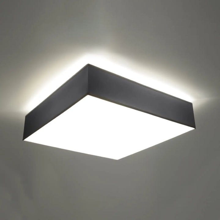 Luminaire plafonnier horus 45 gris avec plafonnier carré à éclairage polyvalent et forme riche minimaliste