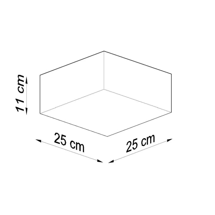 Plafonnier carré horus noir en forme riche avec éclairage polyvalent dans un élégant coffret blanc minimaliste 25x25x11 cm