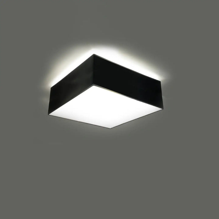 Plafonnier carré horus noir avec éclairage polyvalent et forme riche doté d un panneau lumineux blanc éclatant