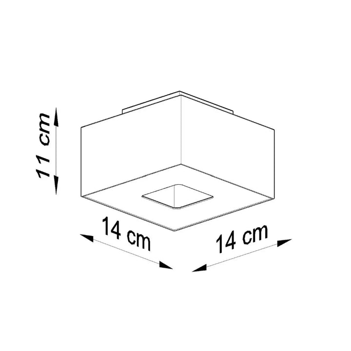 Minimalist plafonnier mono noir 14x14x11 cm avec design moderne pour éclairage intérieur élégant
