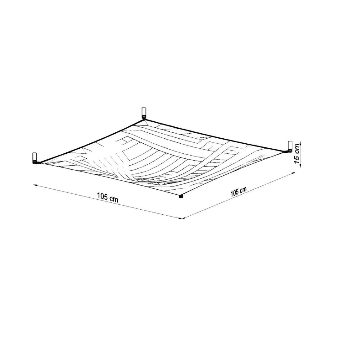 Luminaire plafonnier luna 2 blanc 105x105 cm avec motif tissé et fixation coin pour éclairage minimaliste plus facile extérieur