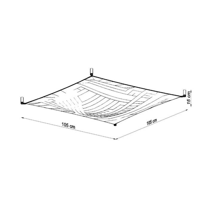 Luminaire plafonnier luna 2 blanc 105x105 cm avec motif tissé et fixation coin pour éclairage minimaliste plus facile extérieur