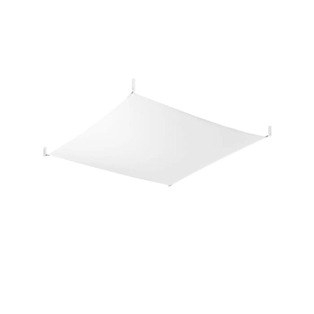 Plafonnier luna blanc avec voile d’ombrage carré extérieur et montage à quatre coins pour éclairage minimaliste plus facile