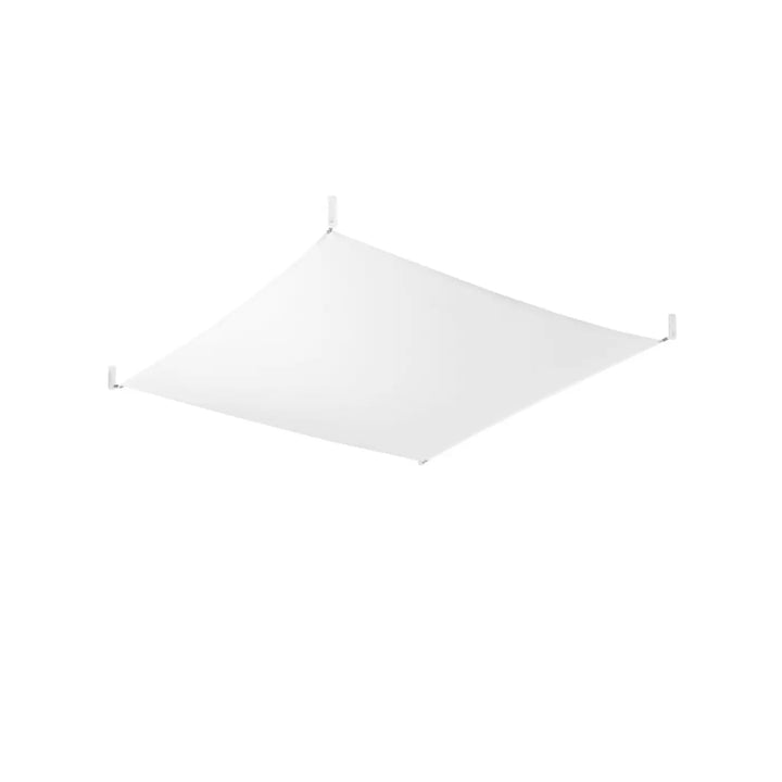 Plafonnier luna blanc avec voile d’ombrage carré extérieur et montage à quatre coins pour éclairage minimaliste plus facile