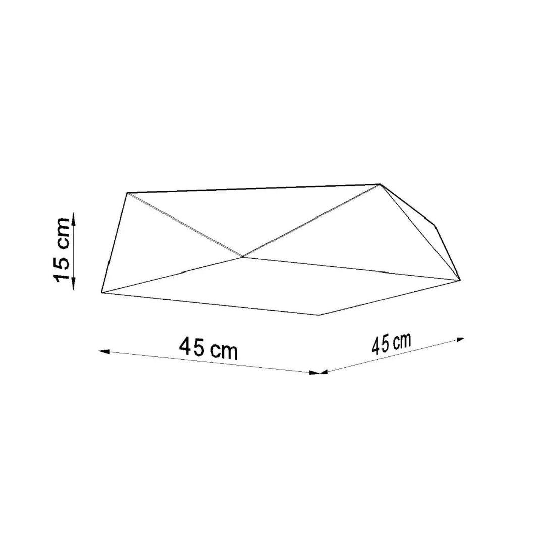 Diagramme géométrique minimaliste d un plafonnier hexa 45 argent 45 cm par 45 cm par 15 cm plafonnier exclusif