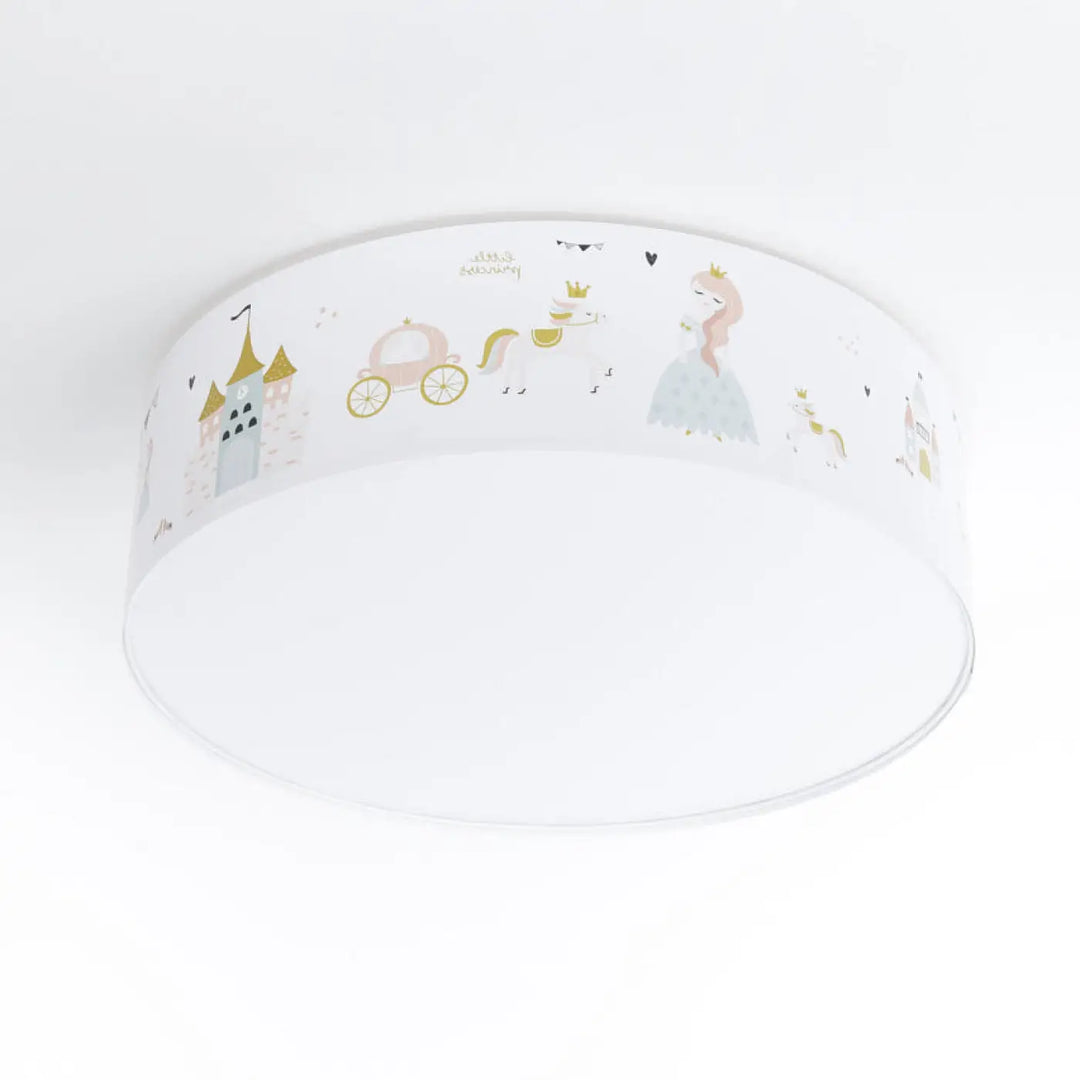 Luminaire plafonnier blanc avec design princesse et château pastel pour chambre fille luminaire plafonnier chambre
