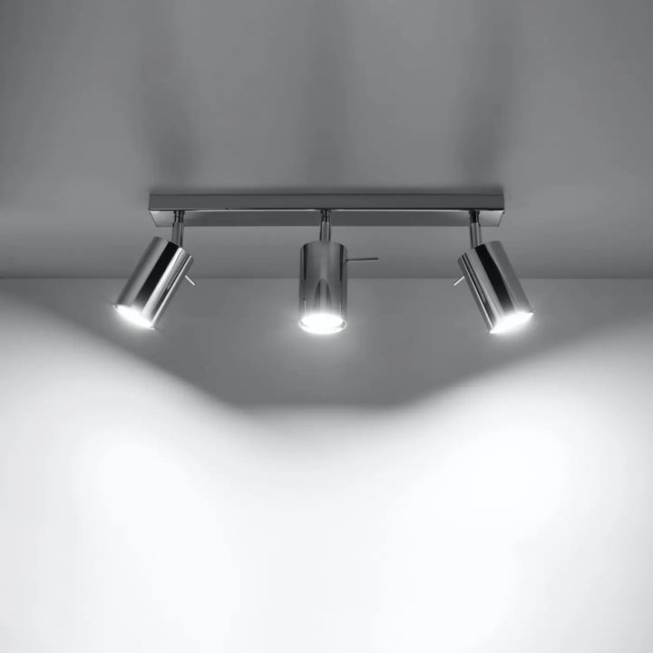 Luminaire plafonnier ring 3 chromé avec trois spots réglables en chrome que vous pouvez installer facilement