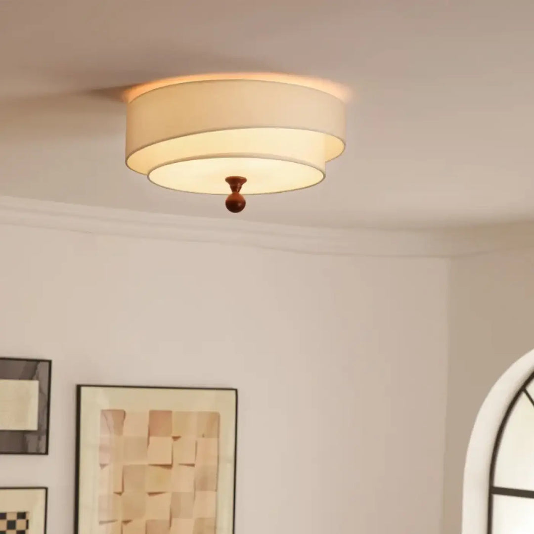 Luminaire plafonnier circulaire design antique en vert ou blanc