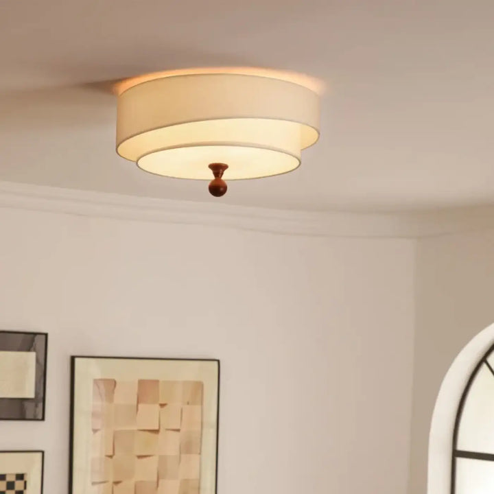 Luminaire plafonnier circulaire design antique en vert ou blanc
