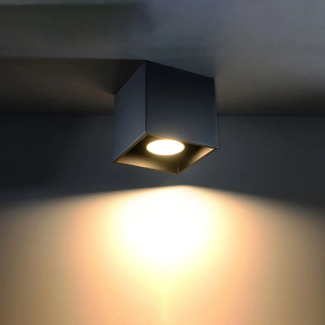 Plafonnier quad en noir mat moderne avec lumière chaleureuse et focalisée montées individuellement pour magnifique décoration