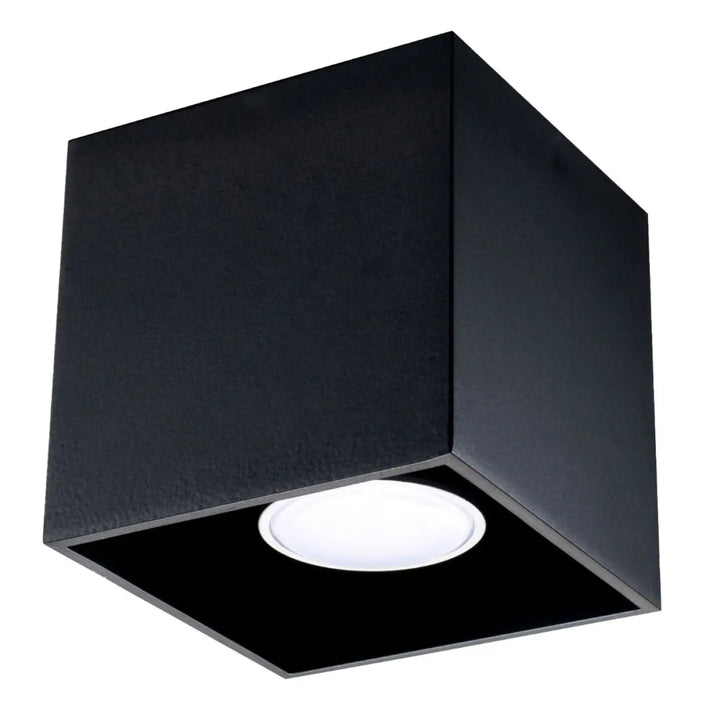 Plafonnier quad noir mat avec ampoule led blanche circulaire parfait pour une magnifique décoration montées individuellement