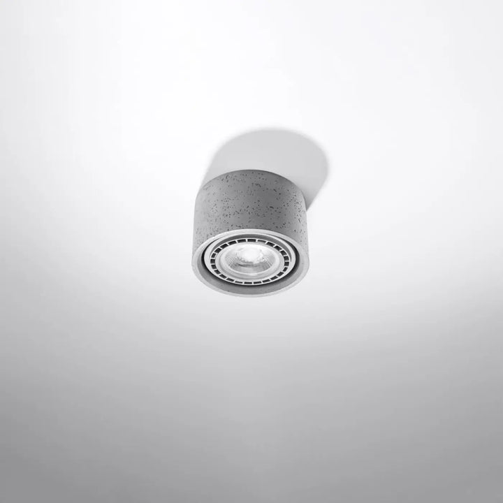 Luminaire plafonnier basic 1 style loft en béton avec éclairage led visible et bordure métallique pour sentez mieux