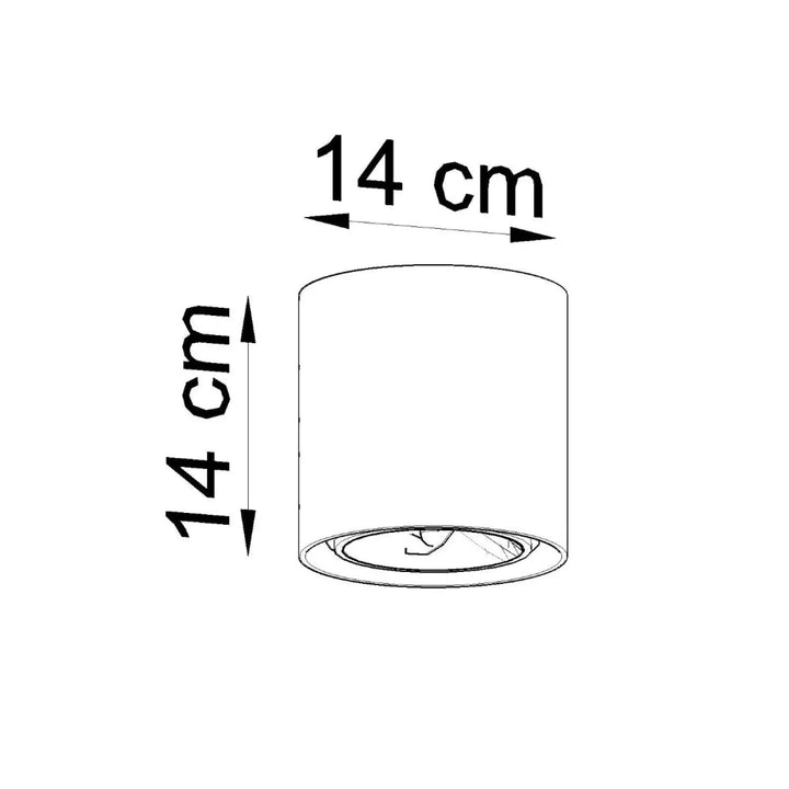 Luminaire plafonnier béton cullo forme simple 14 cm diamètre 14 cm haut béton durable encastré au plafond