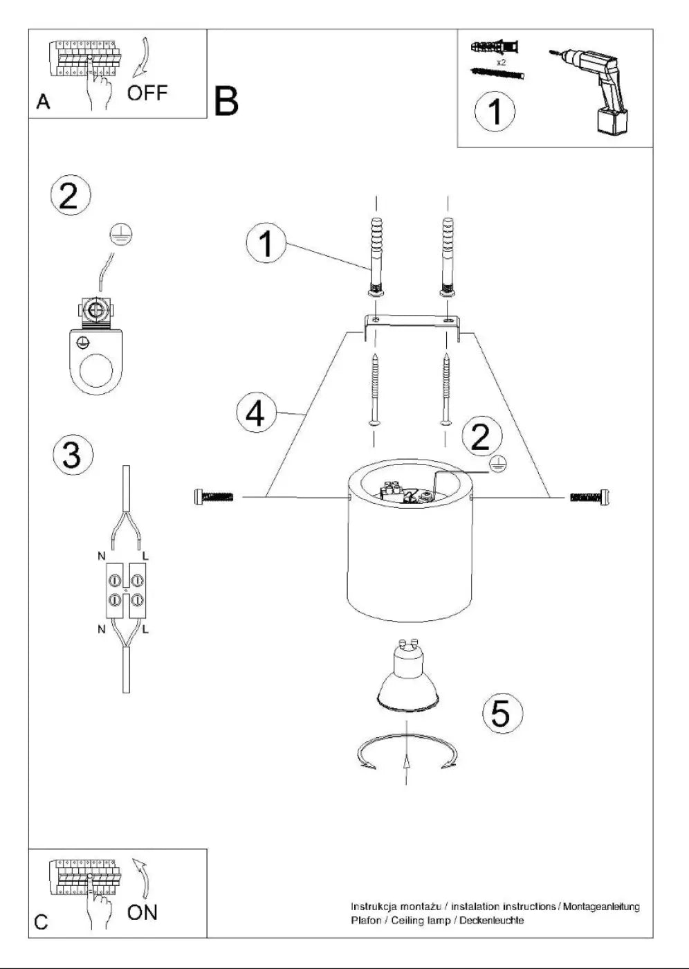 Luminaire plafonnier orbis avec base cylindrique en bois naturel et support à vis pour une ambiance chaleureuse montées individuellement
