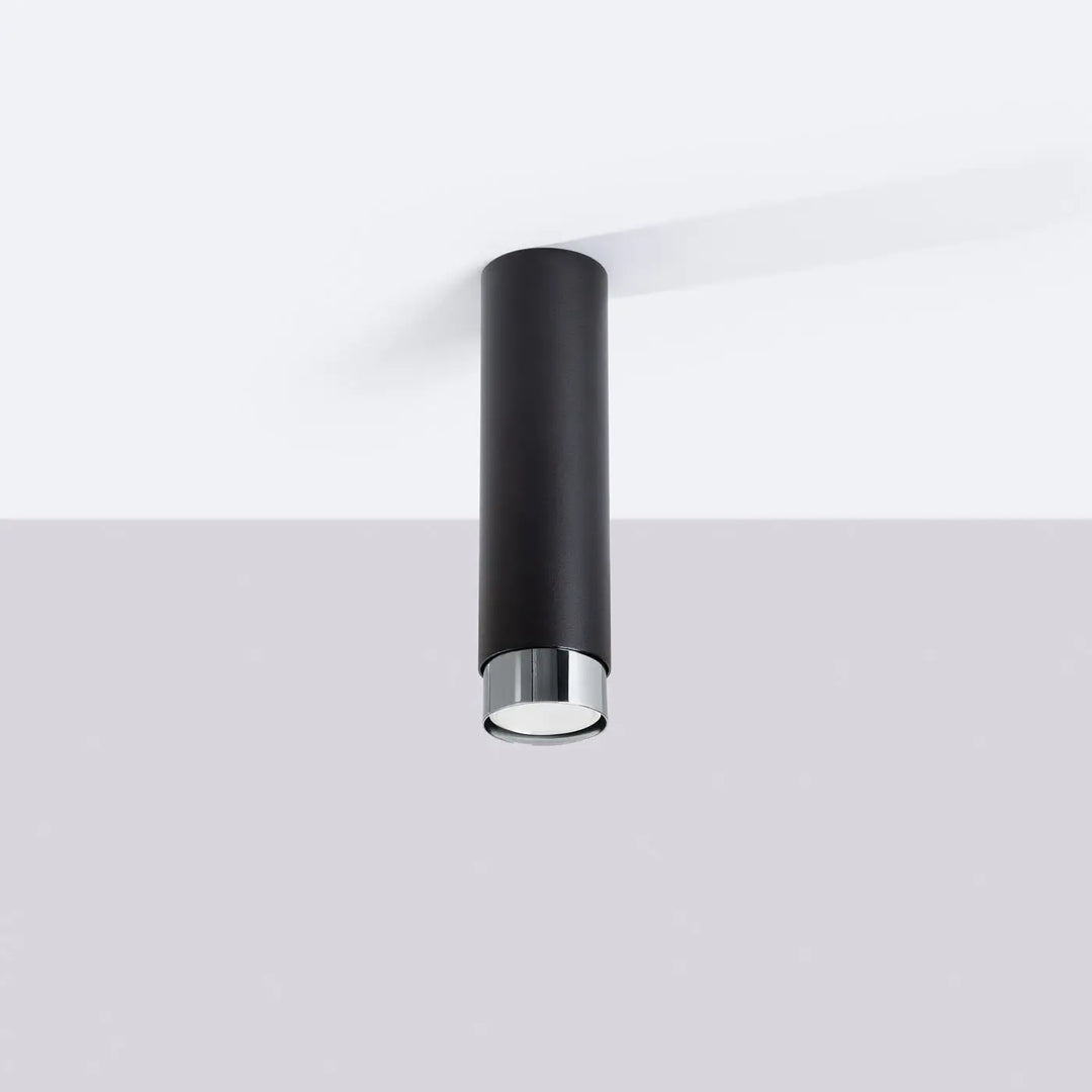 Luminaire plafond nero 22,5 noir chrom design moderne avec éclairage encastré cylindrique et accent chrome élégant