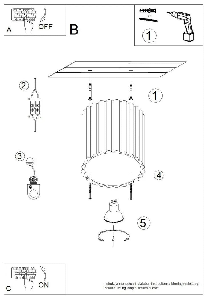 Luminaire plafonnier aura 1 bordeaux avec forme unique inspirée, abat-jour cylindrique cannelé et bord festonné orné