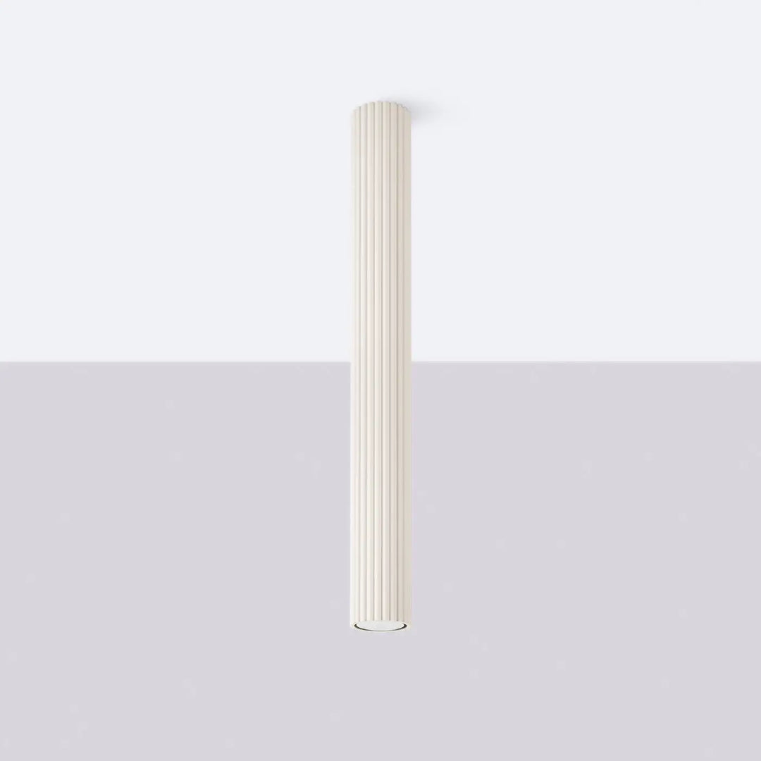Luminaire plafonnier karbon 60 beige avec design minimaliste et ampoules gu10 interchangeables en colonne crème fluée