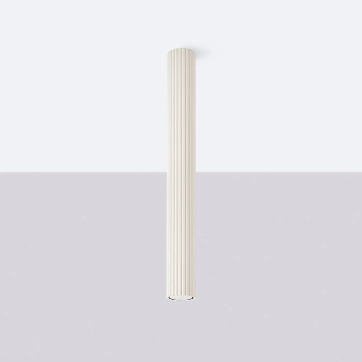 Luminaire plafonnier karbon 60 beige avec design minimaliste et ampoules gu10 interchangeables en colonne crème fluée