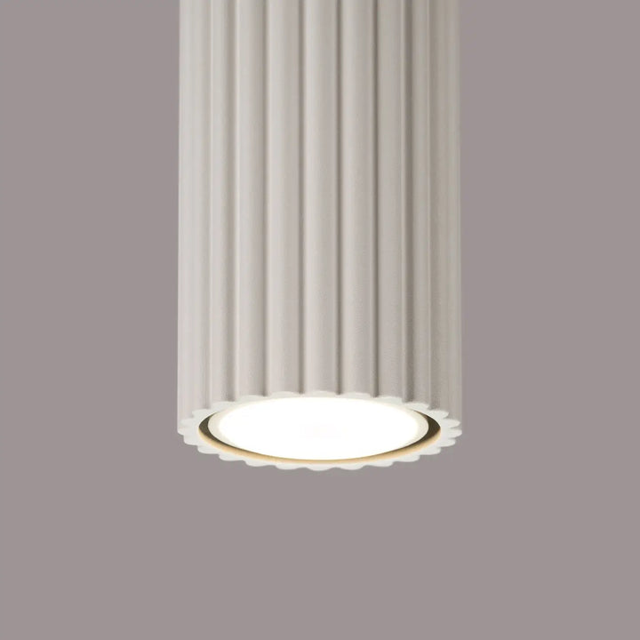 Luminaire plafonnier karbon 60 beige design minimaliste avec ampoules gu10 interchangeables et base en collerette festonnée