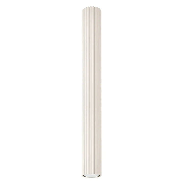 Luminaire plafonnier karbon 60 beige lampadaire cylindrique avec ridges verticales design minimaliste et ampoules gu10 interchangeables