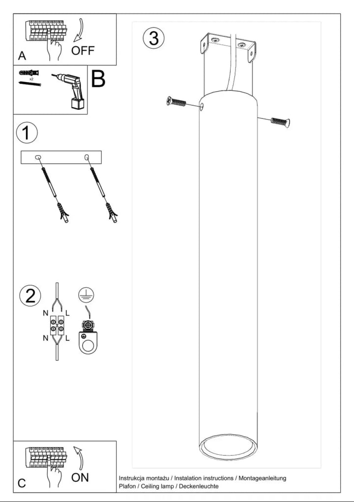 Plafonnier lagos blanc cylindrique avec fixation métallique pour une élégance moderne et lumière fonctionnelle