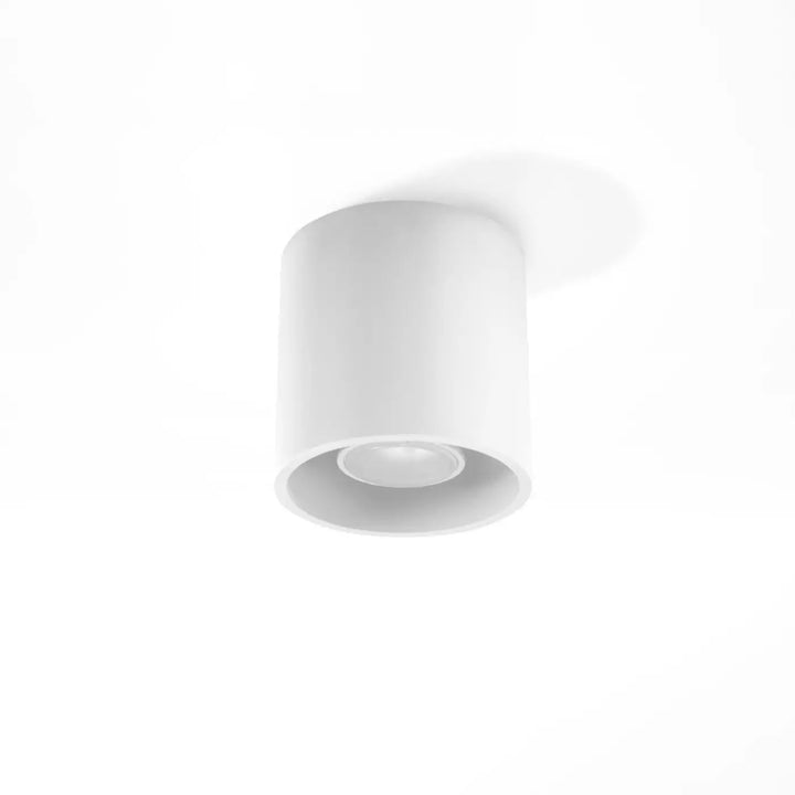 Plafonnier orbis blanc cylindrique encastré avec design minimaliste bois naturel pour éclairage intérieur élégant