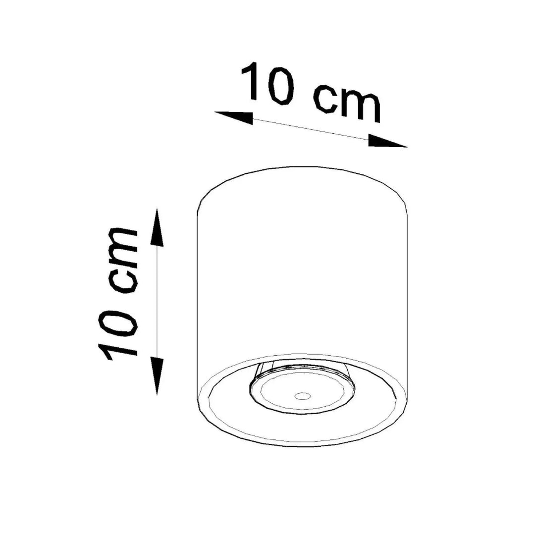 Plafonnier orbis 1 blanc cylindrique minimaliste avec bois naturel et design moderne, diamètre et hauteur 10 cm