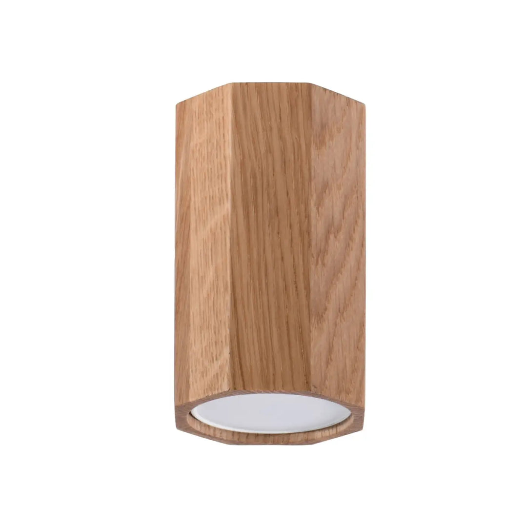 Luminaire plafonnier zeke 10 en bois naturel chêne avec diffuseur blanc s’intégrera parfaitement au style loft