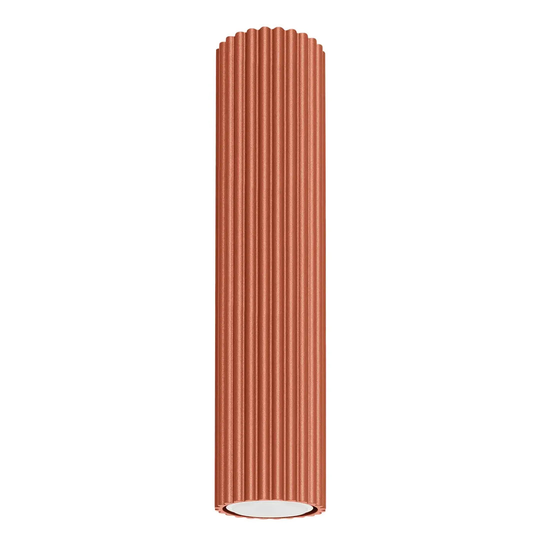 Plafonnier karbon allie cuivre avec design minimaliste et ampoules gu10 interchangeables en finition rouge ocre