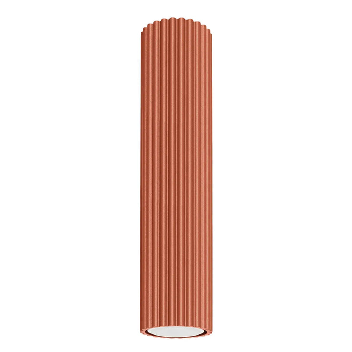Plafonnier karbon allie cuivre avec design minimaliste et ampoules gu10 interchangeables en finition rouge ocre