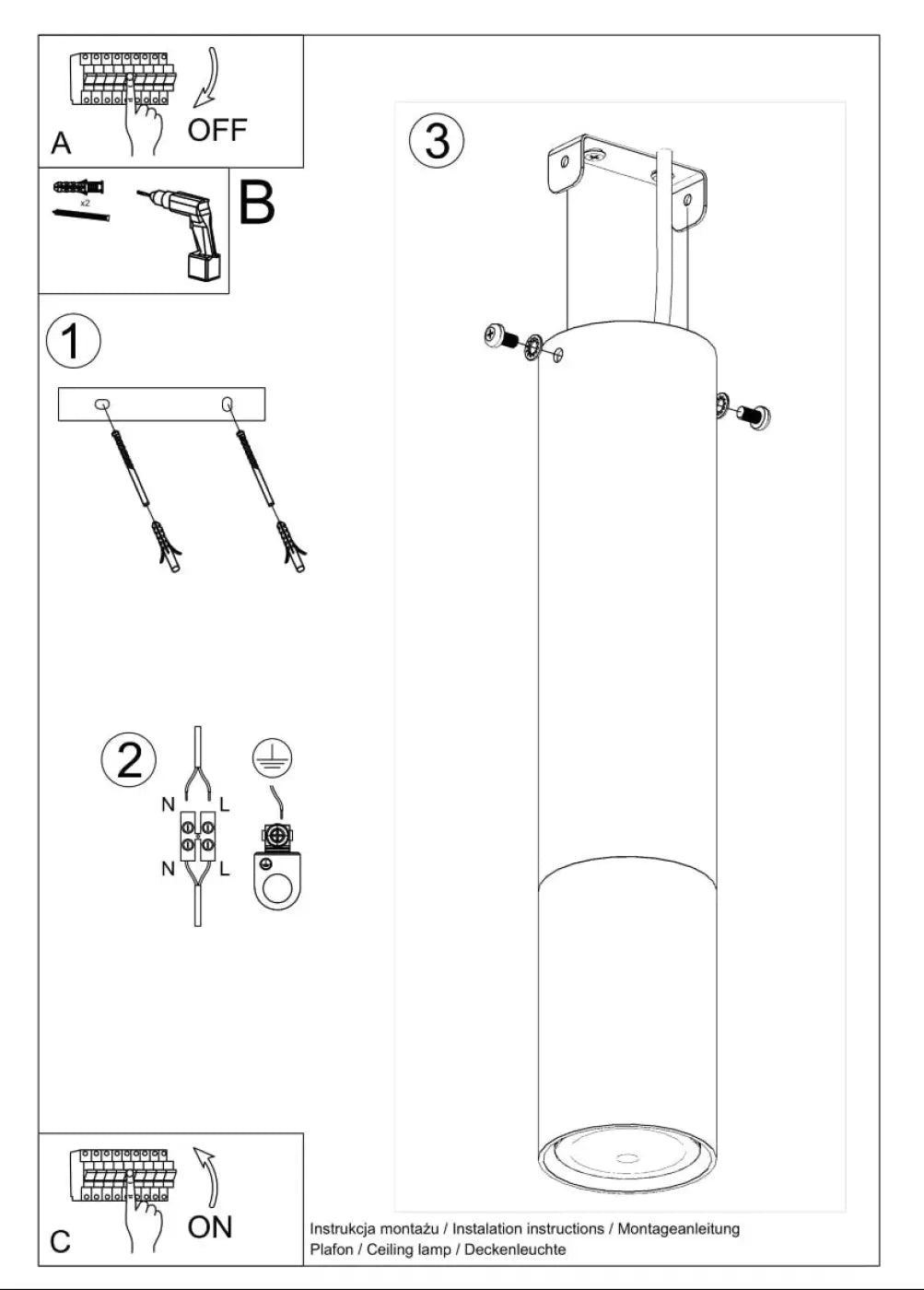 Schéma d'installation du luminaire