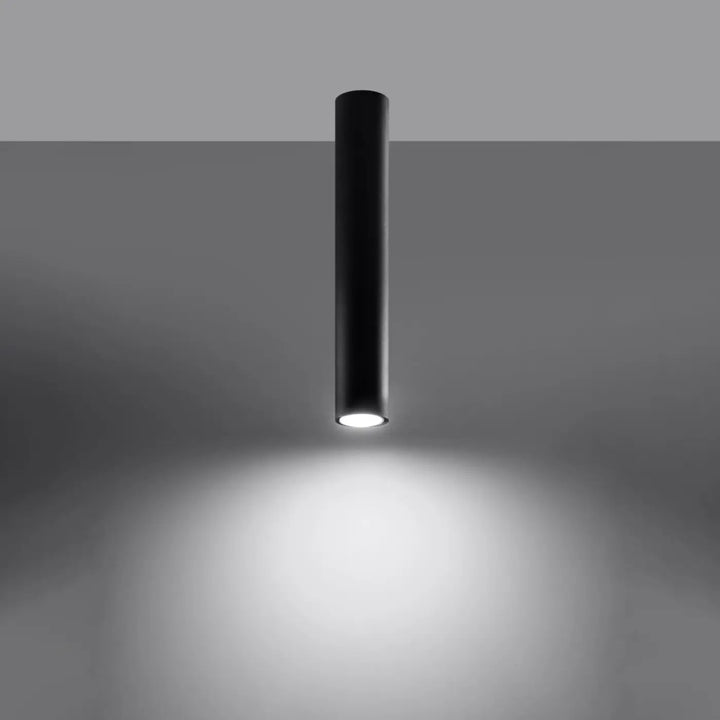 Plafonnier lagos noir cylindre mat avec lumière fonctionnelle offrant élégance moderne et éclairage ciblé