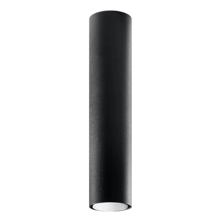 Plafonnier lagos noir cylindrique avec finition mate et intérieur blanc offrant élégance moderne et lumière fonctionnelle
