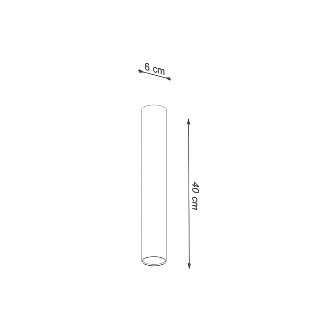Luminaire plafonnier lagos noir avec tube en verre cylindrique transparent 40 cm pour élégance moderne et lumière fonctionnelle