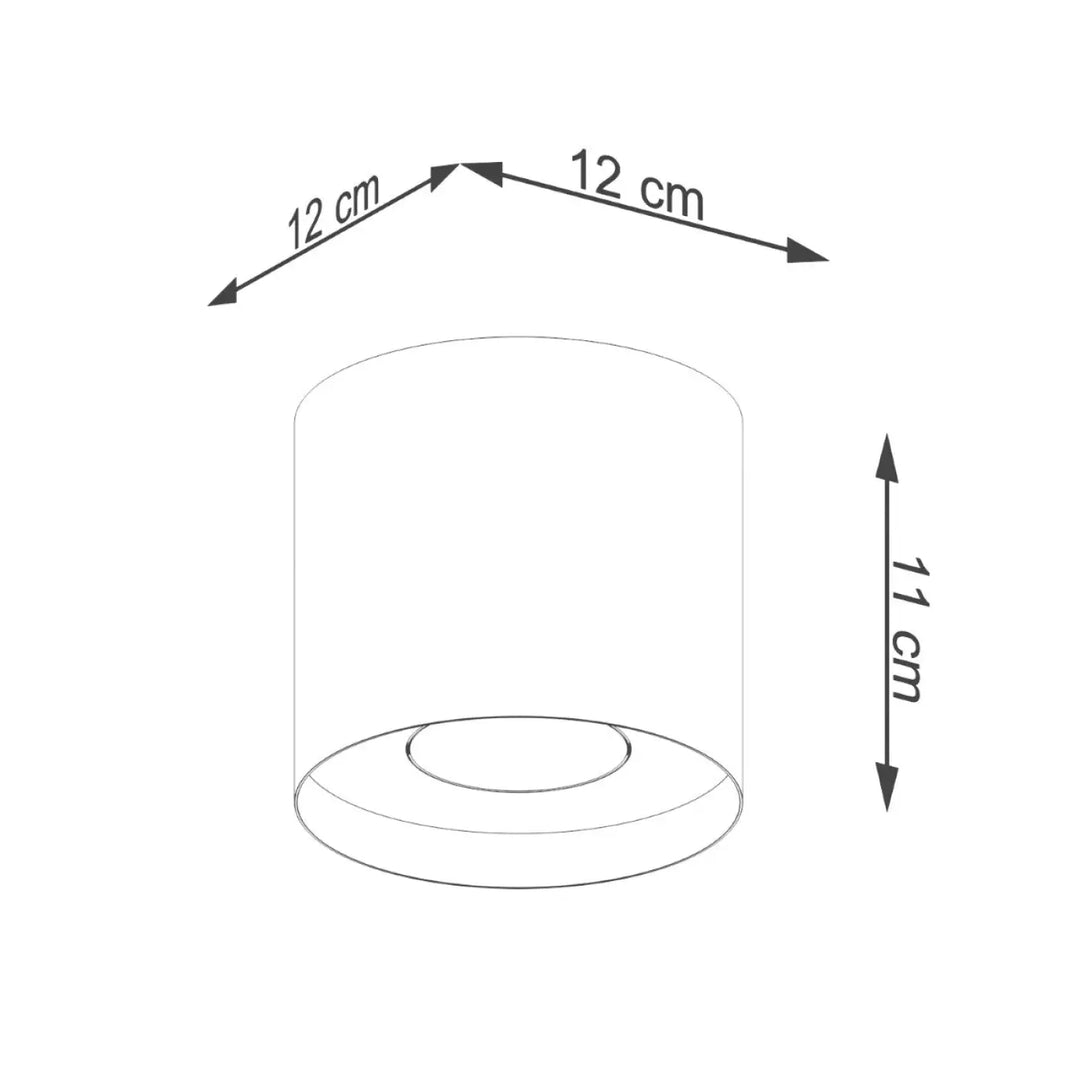 Luminaire plafonnier mika noir en verre cylindrique minimaliste 12 cm diamètre 11 cm hauteur plafond mika allie simplicité