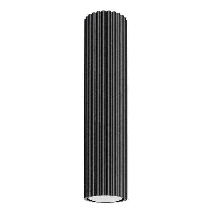 Luminaire plafonnier karbon 30 noir allie design minimaliste et ampoules gu10 interchangeables en cylindre texturé
