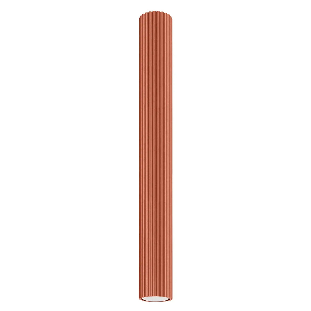 Luminaire plafonnier karbon 60 rouge ocre en cuivre avec design minimaliste et ampoules gu10 interchangeables