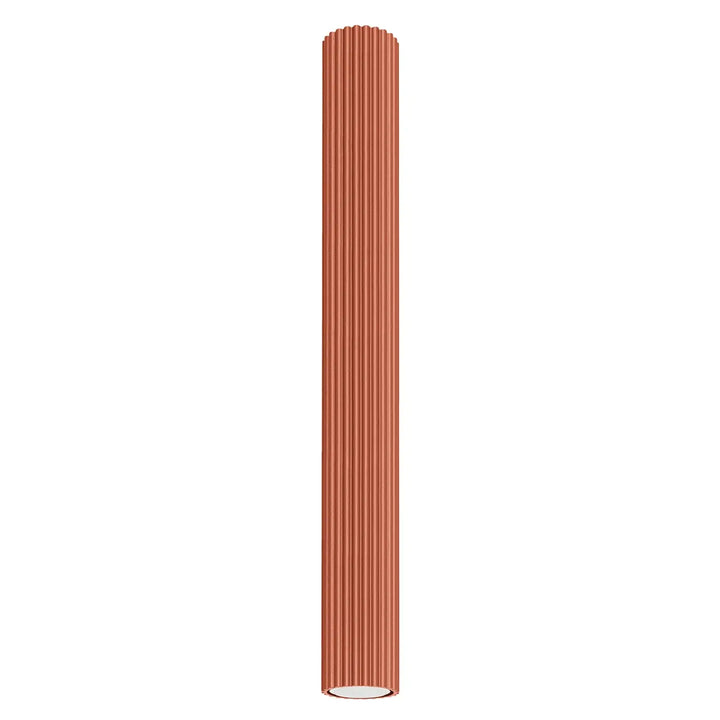 Luminaire plafonnier karbon 60 rouge ocre en cuivre avec design minimaliste et ampoules gu10 interchangeables