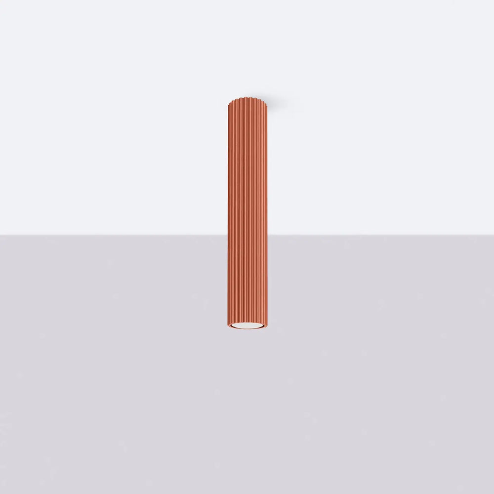 Luminaire plafonnier karbon allie design minimaliste en cuivre rouge ocre avec ampoules gu10 interchangeables