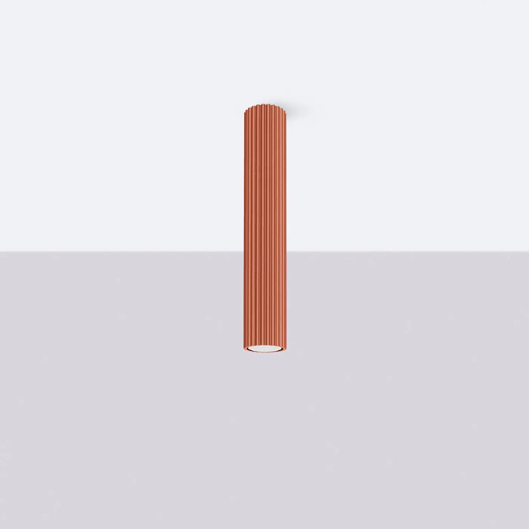 Luminaire plafonnier karbon allie design minimaliste en cuivre rouge ocre avec ampoules gu10 interchangeables