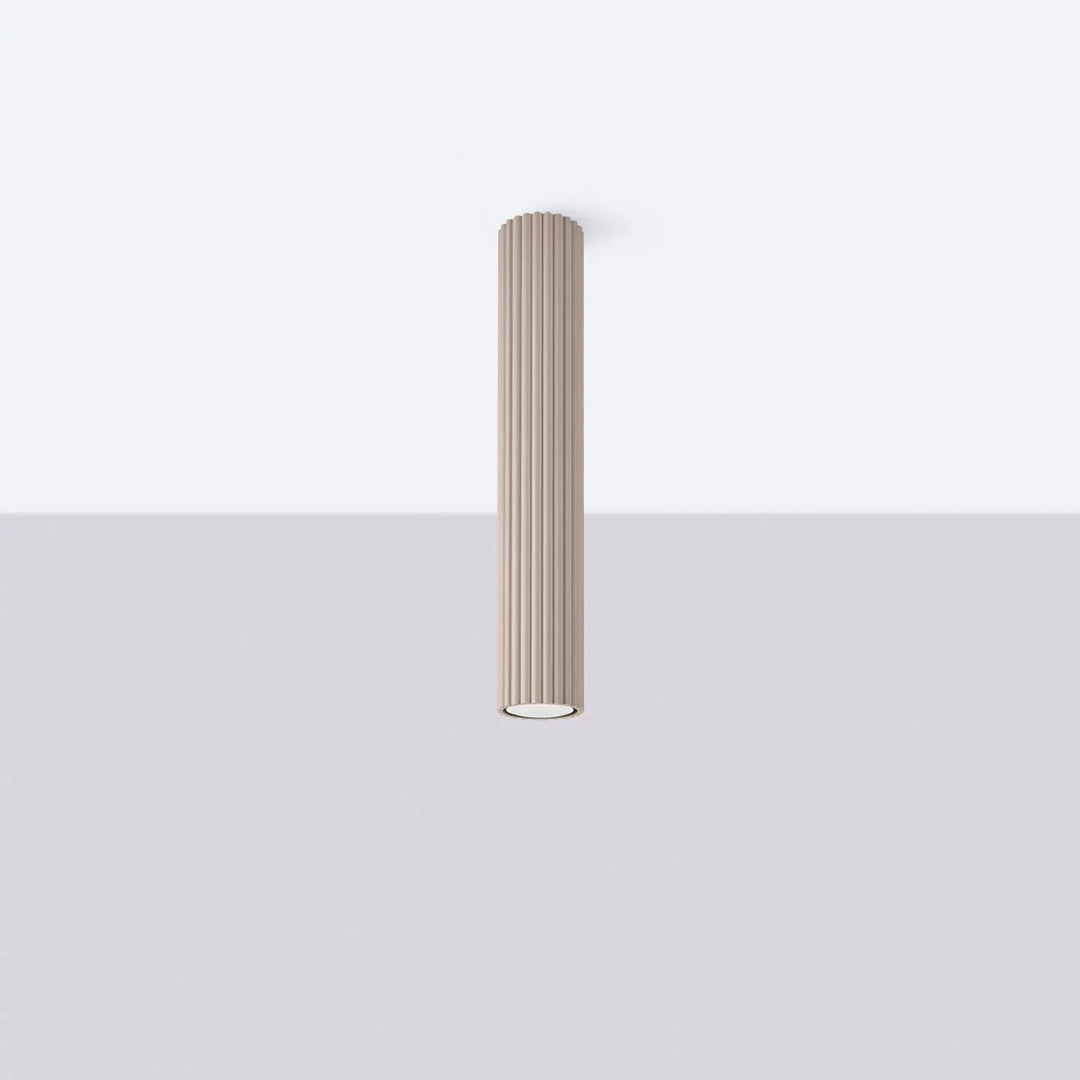 Plafonnier karbon allie beige en forme cylindrique avec design minimaliste et ampoules gu10 interchangeables