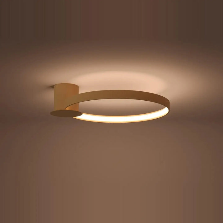 Plafonnier rio 55 doré avec design unique et modules led circulaires pour un éclairage moderne et chaleureux