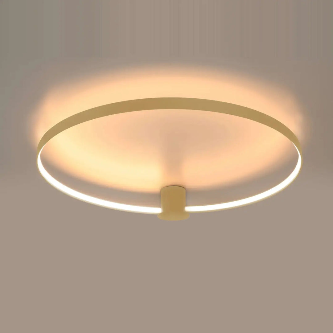 Plafonnier rio 55 doré avec modules led circulaires et design unique à lumière led chaude et cadre métallique élégant
